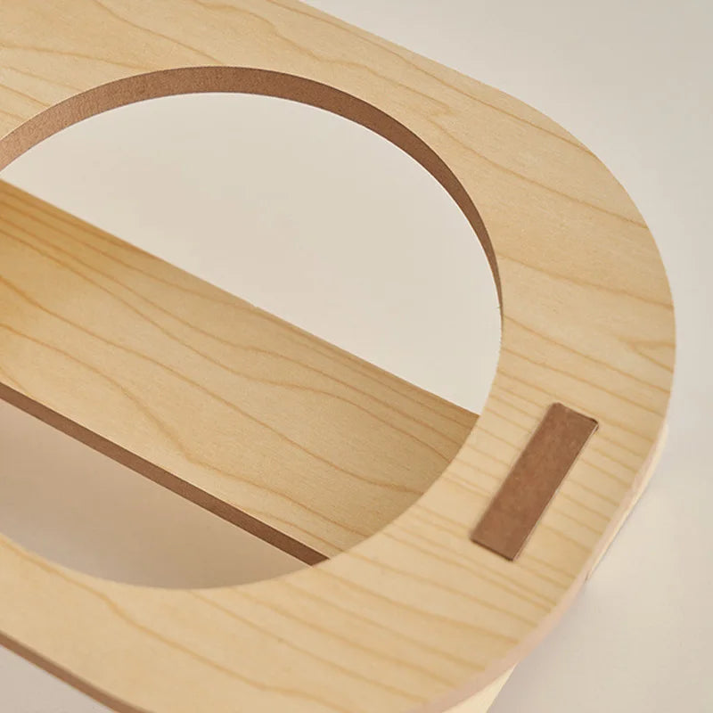 Cat Double Bowl Becoming Cat and Child Bowl anti Overturning Cat Food Bowl Stainless Steel Pet Bowl Wooden Stand Small and Mediu