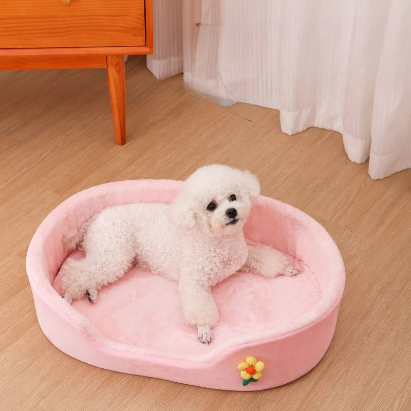New Arctic Velvet Oval Autumn/Winter Warm Pet Nests Dog Nests Small and Medium Sized Dog Beds Pet Supplies