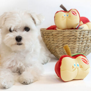 Sliced Apple Dog Toy and Snuffle Toy for Dogs with Treat Pockets - Pets Station
