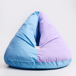 Cushion Beanbag Pet Bed in Purple and Blue- Semi-Enclosed Cat Burrow Bed and Calming Dog Bed - Pets Station