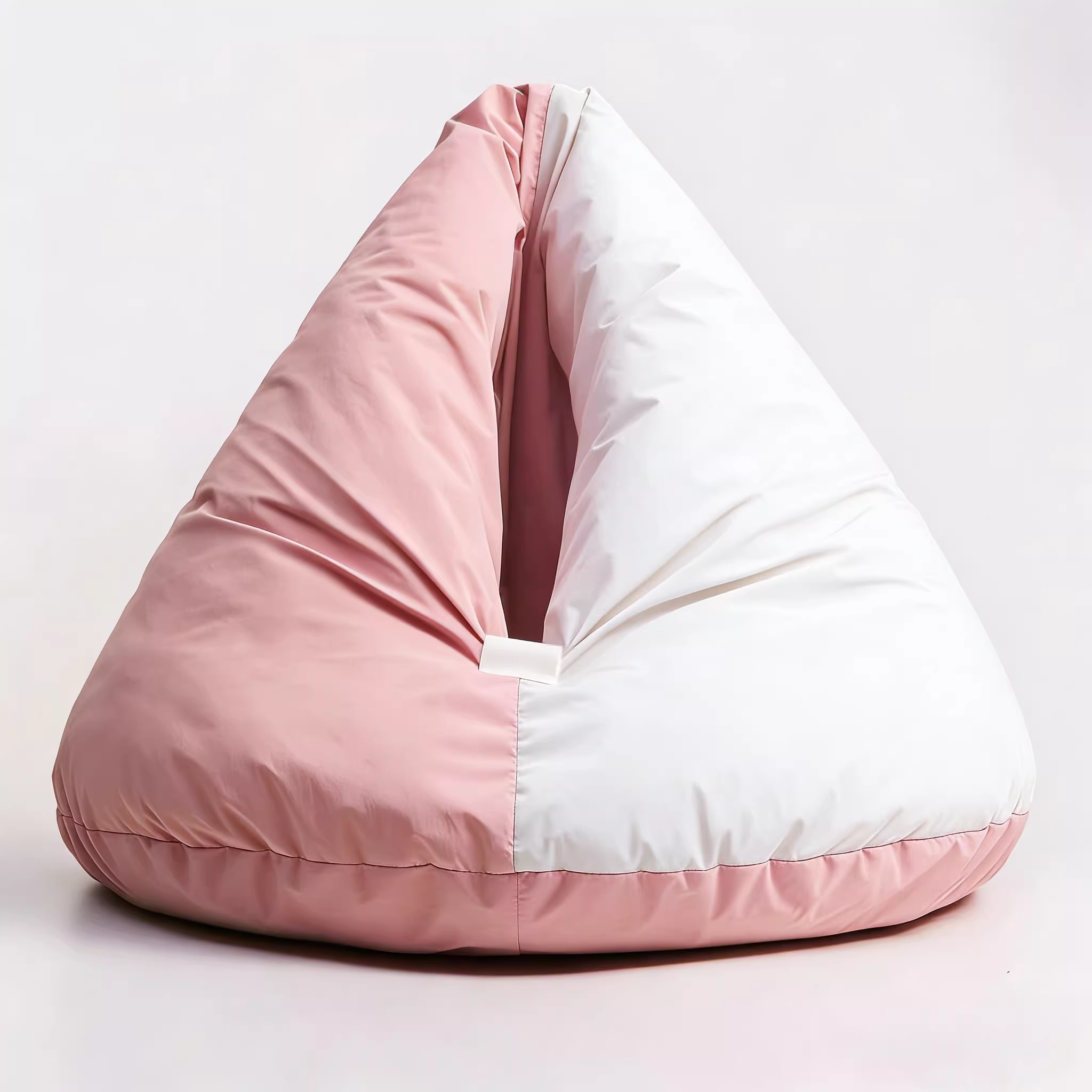 Cushion Beanbag Pet Bed in Pink and White - Semi-Enclosed Cat Burrow Bed and Calming Dog Bed - Pets Station