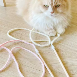 Natural Wool Cat Teaser Toy comes in 3 Colors - playtime with your cat